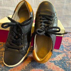 Black leather sneakers